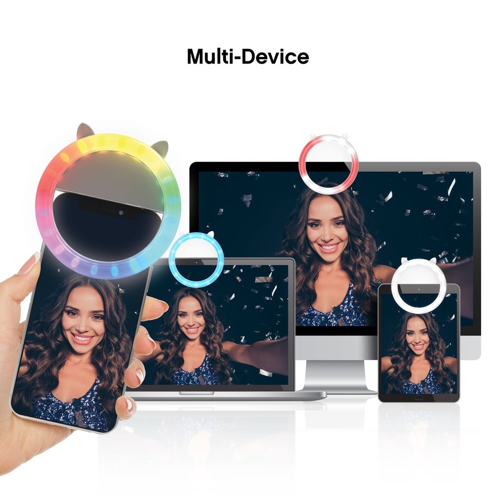 Cat Clip-On Halo Light - Mini Ring Light with Full RGB
